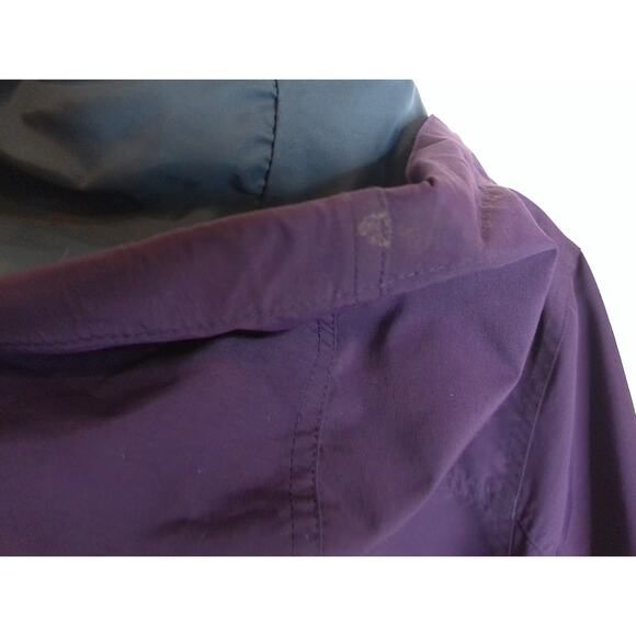 Lands End Purple Windbreaker Waterproof Jacket With Hood Size Large READ - Picture 6 of 10